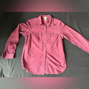 🔥Duluth Trading Co. Women Textured Cotton Camp Shirt. Sz:M. Purple. 31703. Mint!